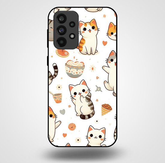 Smartphonica Telefoonhoesje Samsung Galaxy A73 5G - Katten - TPU Backcover