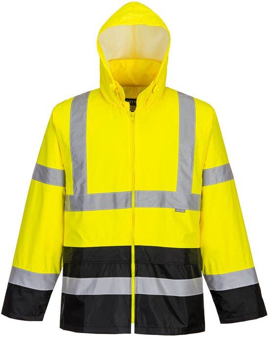 Portwest Hi-Vis Klassiek Tweekleuren Regenjack H443 - Geel/Zwart - L