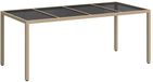 vidaXL Tuinstafel Beige Polyrattan Ovaal
