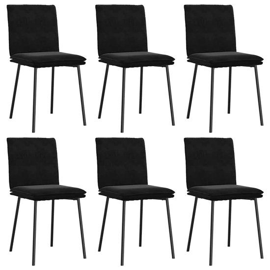 vidaXL Eetkamerstoelen 6 st fluweel zwart