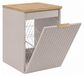 3xE living Meuble de salle de bain suspendu avec panier à linge, cachemire/chêne clair