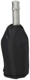 Gerimport Wijnfles koeler/koelelement hoes - zwart - 22 cm