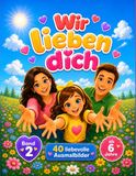 Wir lieben dich: Malbuch ab 6 Jahren - 40 einfache Ausmalbilder voller Gefühl, geliebt zu sein