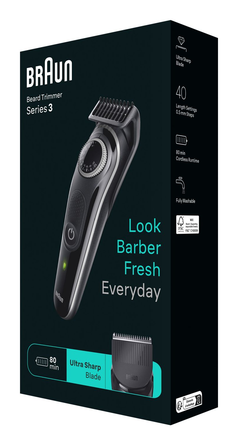 Braun Series 3 BT3440 - Baardtrimmer voor Heren - 50 min. Gebruiksduur - Zwart