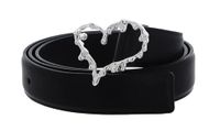 Desigual Leren Riem Accessories Leather Belt W85 Black Zwart