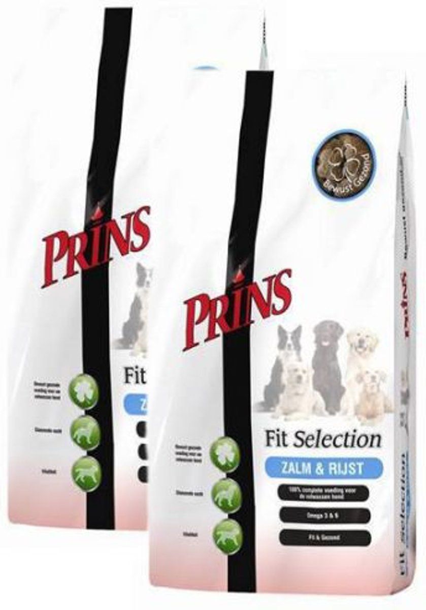 Prins fit selection zalm/rijst hondenvoer 2x 15 kg