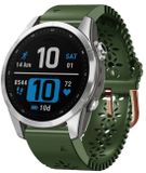 By Qubix - 20mm Quickfit Flower Silicone Watch Strap - Green - Compatible with Garmin Instinct E - 40mm
