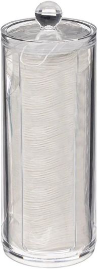 5five Make up watjes/watten schijfjes houder/dispenser - 7 x 20 cm - kunststof - organizer - transparant