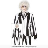 FIESTAS GUIRCA Zwart-wit gestreept spookkostuum grote maat man - XL