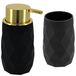 Tendance Accessoire de salle de bain set - gobelet à brosse à dents et distributeur de savon Diamond - noir - plastique