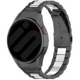 Strap-it Samsung Galaxy Watch 6 Classic 47mm stalen schakel band (zwart/zilver)