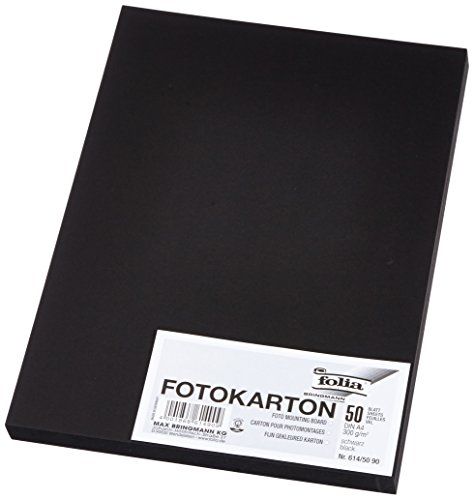 Folia 614/50 90 - Fotokarton DIN A4, 300 g/m², 50 vel, zwart