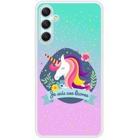 Samsung Bedrukt siliconen hoesje compatibel met Galaxy A24 4G Je suis une licorne
