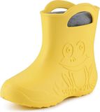 Ladeheid LA-CA-FrogWinter Kinder Regenlaarzen - Rubber - met Binnenschoen - EVA - Wasbare Binnenschoen - Geel/Grijs - 24/25