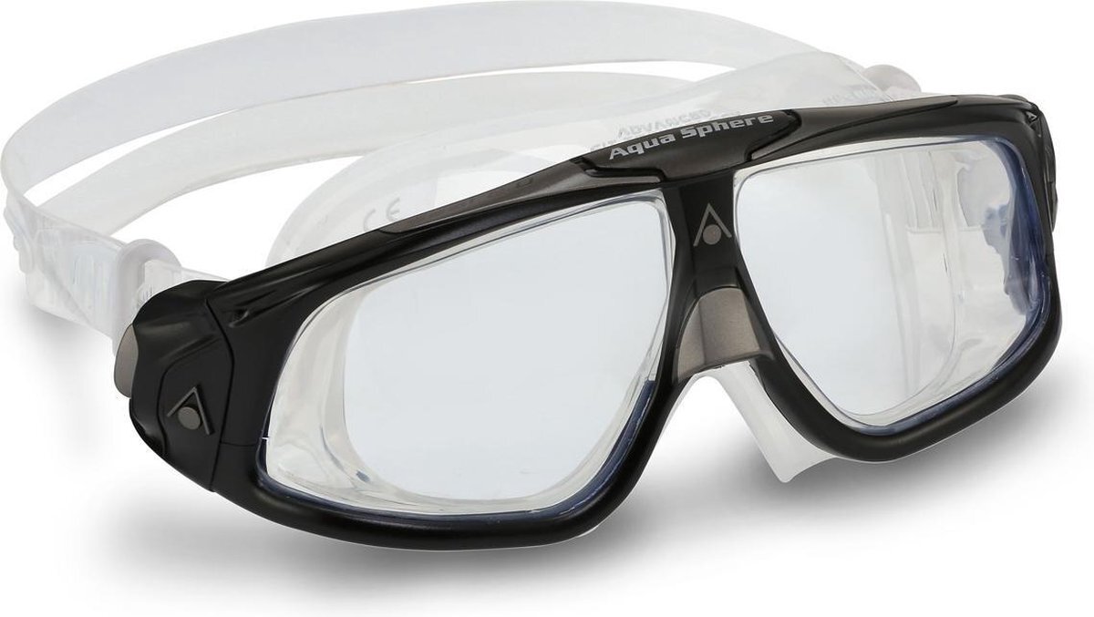 Aquasphere Seal 2.0 - Zwembril - Volwassenen - Clear Lens - Zwart/Grijs
