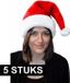Sans marque 5 Pièces Bonnet de Noël en peluche pour adultes Chapeaux Tenue verte Décoration de bonnet de Noël Casquettes de Noël Chapeau de fête de vacances de Noël Bonnet de Noël Bonnets de Noël chauds en peluche
