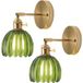 Verre Applique Murale Fleur Vintage Rétro Abat-jour E27 Lampe Suspendue Pour Couloir Chambre Salon Vert
