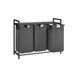 Songmics VASAGLE 3 x 38L panier à linge avec étagère, 114L, rectangulaire, tissu, MDF, acier, noir, gris