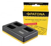 PATONA 1925 Batterijlader USB voor Sony NEX-3, NEX-5, Alpha 33, 55 (Grijs/Oranje)