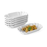 Holst Porzellan SL 105 porseleinen frietschaal 15 cm kartonnen look Snack Line, wit, 15 x 8 x 2,5 cm, 6 stuks