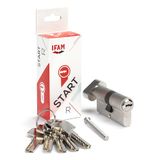 IFAM Cilinder Start STRP3030N, cilindrisch veiligheidsslot, vernikkeld, 30x30mm, gelod, incl. 5 vernikkelde stalen veiligheidssleutels, Euro-profielcilinder, binnen- en buitendeur