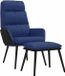 vidaXL Relaxstoel met voetenbank stof en kunstleer blauw