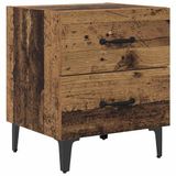 vidaXL Bedkast Bewerkt Hout Oudhout 40 x 35 x 47,5 cm