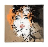 Homemania Afbeelding voor dames, portret, voor woonkamer, slaapkamer, meerkleurig, 60 x 3 x 60 cm, polyester, hout