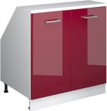 Vicco Rion Kast voor schuine wand – 80 x 81.6 cm met 2 deuren, kastromp 60 cm diepte Rode hoogglans