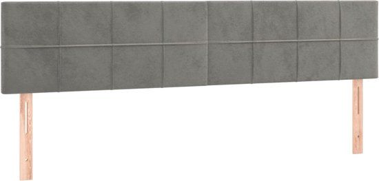VidaXL Hoofdbord Lichtgrijs 160x5x78/88 cm Polyester Hout