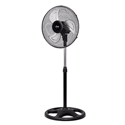 UFESA SFM1600 Montreal Vloerventilator, 50W, 3 Snelheden, Ø 40cm Diameter, 3 Metalen Rotorbladen, Verstelbare hoogte