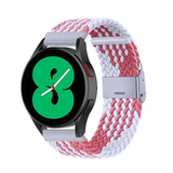 Samsung Braided nylon bandje - Wit / roze - Galaxy watch 7 / Galaxy Watch FE - 40mm & 44mm