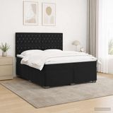 vidaXL Boxspringbed met matras Zwart 140 x 190 cm Fluweel