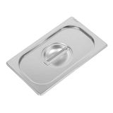 Vogue DW458 304 roestvrij staal Heavy Duty 1/4 Gastronorm Pan Deksel, 162mm x 265mm, zilver