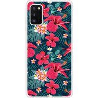 Samsung Bedrukt siliconen hoesje compatibel met Galaxy A41 Hibiscus Fuchsia