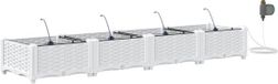 vidaXL Plantenbak - 4 stuks - Wit - 160 x 40 x 22 cm - PP