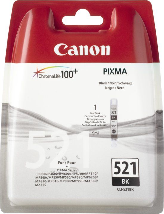 Canon CLI-521BK Zwart Inktcartridge - Origineel