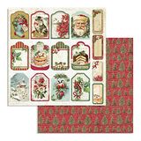 Stamperia Scrapbooking Dubbelzijdig Papier - Kerst Klassieke Label