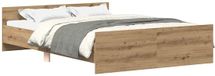 vidaXL Bedframe - Spaanplaat - Artisanaal Eikenkleurig - Zonder Matras - Tweepersoons