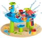 Coemo NARIUS S table de jeu sable et eau, 1 tabouret, table de jeu d'eau pour enfants pour extérieur sur balcon et jardin, table à boue avec jouets de bac à sable, seau, pelle, arrosoir, roue à eau