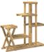 vidaXL Plantenstandaard Wit 95 x 25 x 101,5 cm Massief Acacia Hout