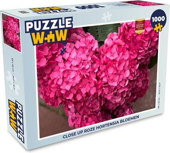 MuchoWow Puzzel Close up roze hortensia bloemen - Legpuzzel - Puzzel 1000 stukjes volwassenen