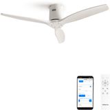 CREATE Windcalm S Plafondventilator, ABS, wit, met wifi en afstandsbediening, 40 W, stil, Ø 112 cm, 6 snelheden, timer, zomer-winterfunctie