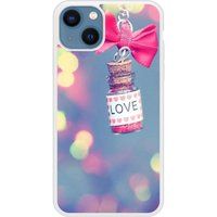 iPhone 13 Love noeud rose bedrukt siliconen hoesje