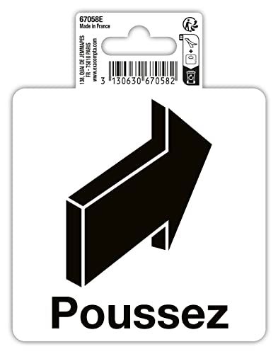 Exacompta - Zelfklevend pictogram duwen - 10 x 10 cm - Zwart op wit