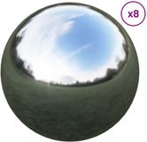 vidaXL Spiegelbol 6 stuks Ø 5 cm zilver Roestvrij staal
