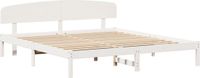 vidaXL Bedframe met hoofdeinde Wit 200 x 200 cm Massief grenenhout