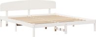 vidaXL Bedframe met hoofdeinde Wit 200 x 200 cm Massief grenenhout