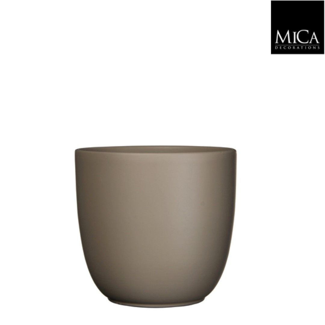 Mica Decorations Tusca pot rond taupe mat h23xd25 cm