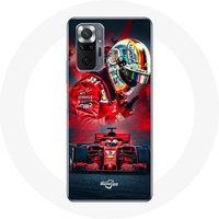 Maniacase Etui voor Xiaomi Redmi Note 10 Pro Formule 1 Sebastian Vettel F1 Coureur Rood